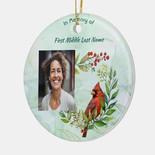 Memorial Keepsake Cardinal Bird Keramisch Ornament (Links)