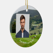 Memorial Keepsake Cattle Farm Landscape  Keramisch Ornament (Rechts)