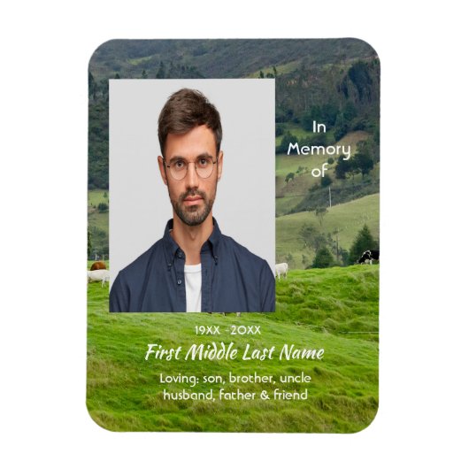 Memorial Keepsake Cattle Farm Landscape Magneet (Verticaal)