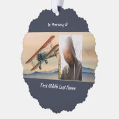 Memorial Keepsake  Clouds Biplane Sky Ornament Kaart (Links)