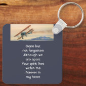Memorial Keepsake  Clouds Biplane Sky Sleutelhanger (Achterkant)