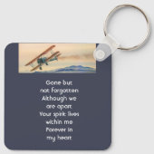 Memorial Keepsake  Clouds Biplane Sky Sleutelhanger (Achterkant)