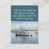 Memorial Keepsake commerciële visser Visitekaartje (Achterkant)