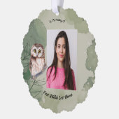 Memorial Keepsake Cute Owl Bird Ornament Kaart (Links)