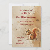 Memorial keepsake Cute Red Squirrel Kaart (Achterkant)