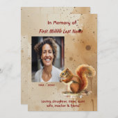 Memorial keepsake Cute Red Squirrel Kaart (Voorkant / Achterkant)