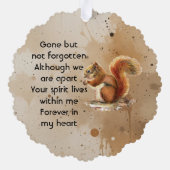 Memorial Keepsake Cute Red Squirrel Ornament Kaart (Achterkant)