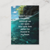 Memorial Keepsake Deep Sea Diving Diver Visitekaartje (Achterkant)