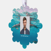 Memorial Keepsake Dolphins Underwater Ocean Ornament Kaart (Links)