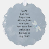 Memorial Keepsake Dragonfly Witte Bloem Ornament Kaart (Achterkant)