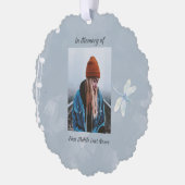 Memorial Keepsake Dragonfly Witte Bloem Ornament Kaart (Links)