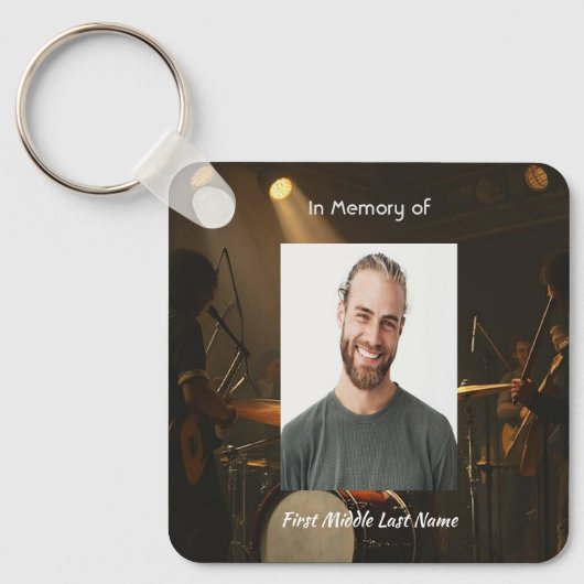 Memorial Keepsake Drummer Drums Band  Sleutelhanger (Voorkant)