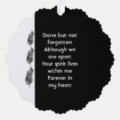  Memorial Keepsake Feather Tribal Boho  Ornament Kaart (Achterkant)