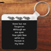 Memorial Keepsake Feather Tribal Boho  Sleutelhanger (Achterkant)