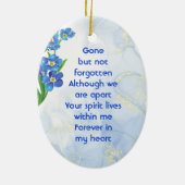 Memorial Keepsake Forget me Not" Flowers Keramisch Ornament (Achterkant)