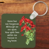 Memorial Keepsake Geranium Flower Sleutelhanger (Achterkant)