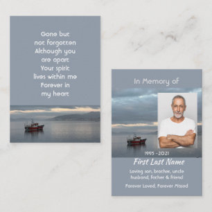 Memorial Keepsake Gevist bootvisser Visitekaartje