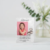 Memorial Keepsake Hedgehog Children   Visitekaartje (Staand voorkant)