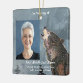Memorial Keepsake Howling Wolf Art Keramisch Ornament (Links)