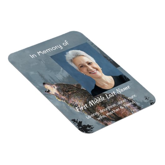 Memorial Keepsake Howling Wolf Art Magneet (Rechterzijde)