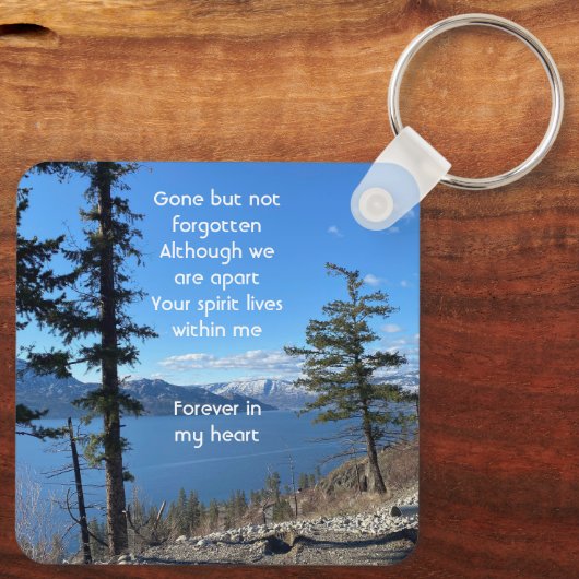 Memorial Keepsake Lake Forest Trees Sleutelhanger (Achterkant)