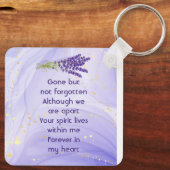Memorial Keepsake Lavender Garden Flower Sleutelhanger (Achterkant)
