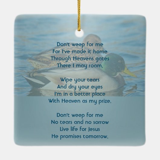 Memorial Keepsake Mallard Ducks Bird Keramisch Ornament (Achterkant)