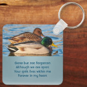 Memorial Keepsake Mallard Ducks Bird Sleutelhanger (Achterkant)