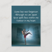 Memorial Keepsake Martial Arts Visitekaartje (Achterkant)