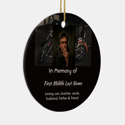 Memorial Keepsake Motorcycle Biker Keramisch Ornament (Rechts)