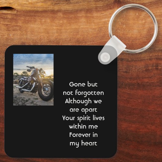 Memorial Keepsake Motorcycle Chopper Sleutelhanger (Achterkant)
