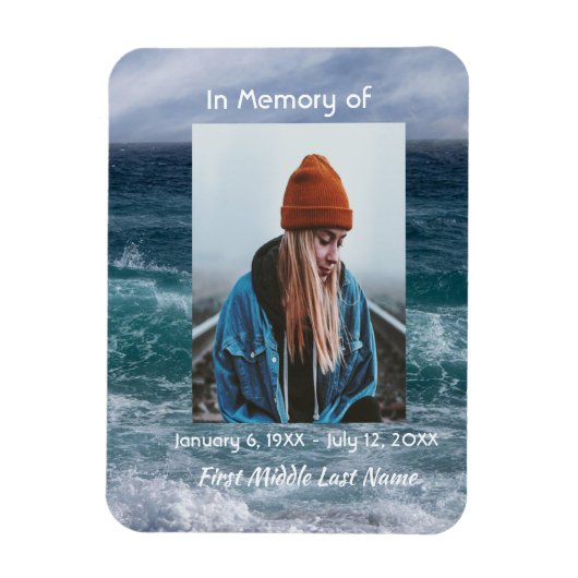Memorial Keepsake Ocean Sea Beach Magneet (Verticaal)