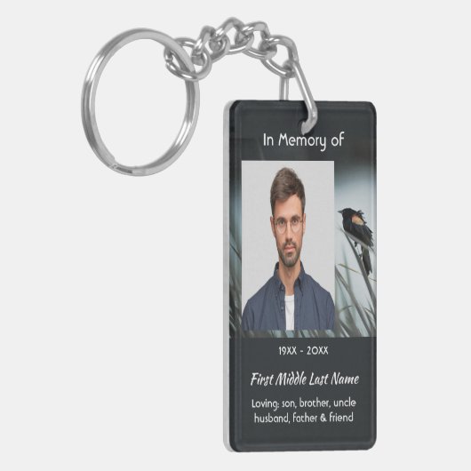 Memorial Keepsake Red-wing Blackbird Sleutelhanger (Voorkant Links)