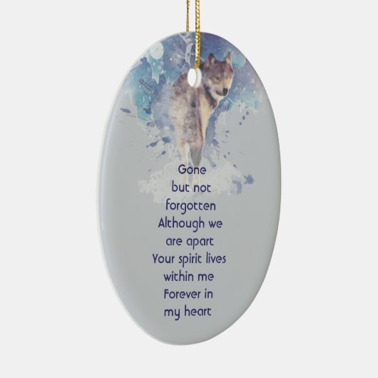 Memorial Keepsake Remembrance Wolf Keramisch Ornament (Rechts)