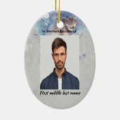 Memorial Keepsake Remembrance Wolf Keramisch Ornament (Achterkant)