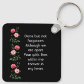  Memorial Keepsake  Roses Garden Flowers Sleutelhanger (Achterkant)