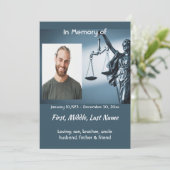 Memorial Keepsake Scales Justice Law Kaart (Staand voorkant)