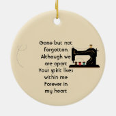 Memorial Keepsake Seamstress Keramisch Ornament (Achterkant)