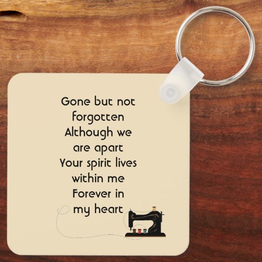  Memorial Keepsake Seamstress  Sleutelhanger (Achterkant)