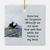 Memorial Keepsake Snowboarding Winter Keramisch Ornament (Achterkant)