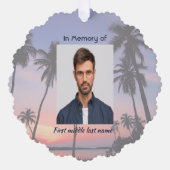 Memorial Keepsake Tropical Beach Ornament Kaart (Voorkant)