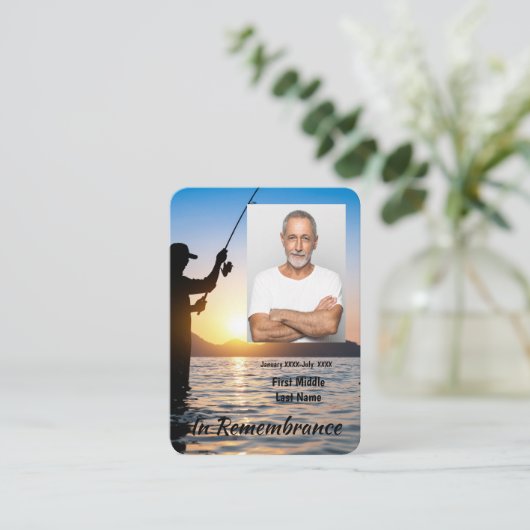 Memorial Keepsake visser Vist vis Visitekaartje (Staand voorkant)