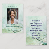 Memorial Keepsake Watercolor Foliage Visitekaartje (Voorkant / Achterkant)
