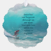 Memorial Keepsake  Wave Surfer Water Ornament Kaart (Achterkant)