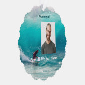 Memorial Keepsake  Wave Surfer Water Ornament Kaart (Rechts)