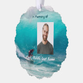 Memorial Keepsake  Wave Surfer Water Ornament Kaart (Links)