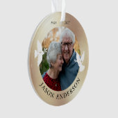 Memorial Keepsaké White Dove Faux Gold Orament (devant)