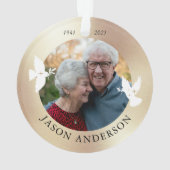 Memorial Keepsaké White Dove Faux Gold Orament (dos)