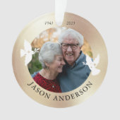 Memorial Keepsaké White Dove Faux Gold Orament (devant)