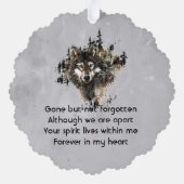  Memorial Keepsake Wolf Wolves Animal art Ornament Kaart (Achterkant)